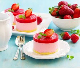 Sticker - Strawberry cake with berry jelly.