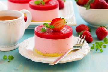 Sticker - Strawberry cake with berry jelly.