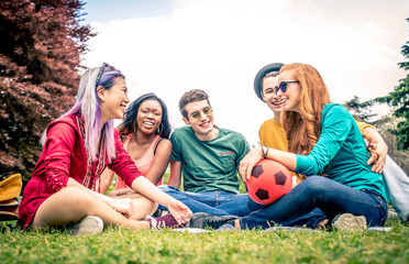 Group of young people in a park