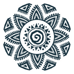 Wall Mural - Ethnic style vector hand drawn sun mandala