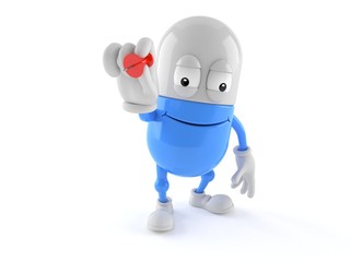 Sticker - pill character holding thumbtack