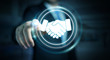 © sdecoret - Businessman using digital presentation for partnership business 3D rendering