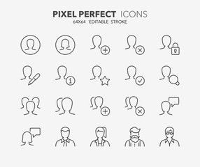 user avatar thin line icons