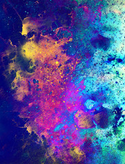 Poster - Cosmic space and stars, color cosmic abstract background. Fire effect.