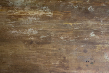 Poster - top view of old shabby wooden tabletop background