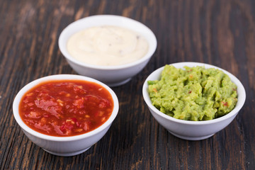 Wall Mural - Bowls with sauces