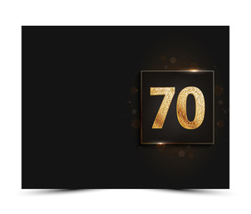 Wall Mural - 70th anniversary decorated greeting / invitation card template.