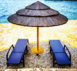 Canvas Print - beach umbrella