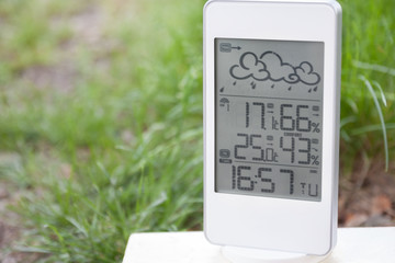 Wall Mural - Weather station device with weather conditions inside and outside