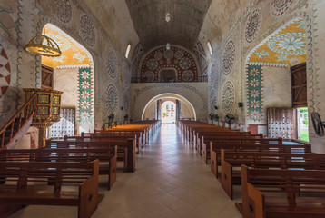 Wall Mural - Interior of the Church in Uayma mayan town, Yucatan, Mexico