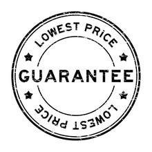 Grunge Black Guarantee Lowest Price Round Rubber Seal Stamp On White Background