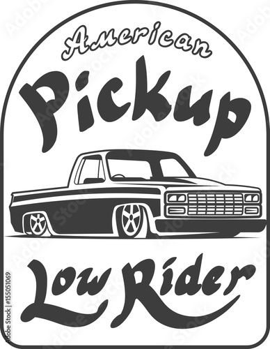Download Pickup truck lowrider logo template vector illustration ...