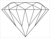 Fototapeta Nowy Jork - Simple black and white diamond outline icon or symbol vector eps 10