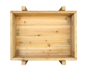 Wall Mural - Wooden box isolated on white background