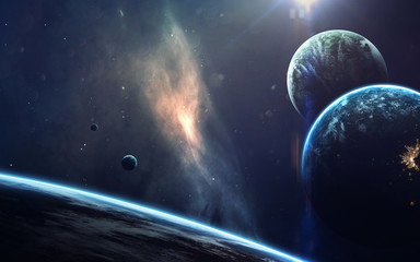 Wall Mural - deep space beauty, planets, stars and galaxies in endless universe. elements of this image furnished
