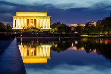 Abraham Lincoln Memorial At Sunset, Washington DC, USA