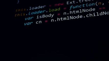 Wall Mural - software computer code on computer screen.