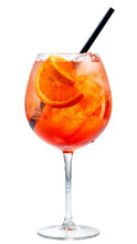 glass of aperol spritz cocktail