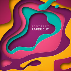 Wall Mural - abstract background, paper cut