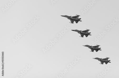 фотография Russian fighters in the sky on the feast of victory day on 9 may