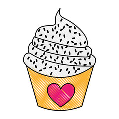 Poster - sweet and delicious cupcake isolated icon vector illustration design