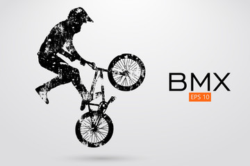 Silhouette of a BMX rider. Vector illustration