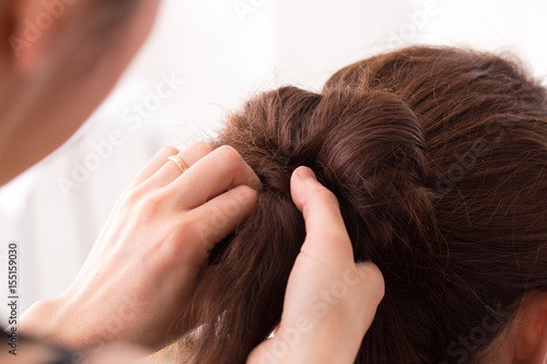 Hairdresser That Make An Hair Bun Heart Shaped Buy This Stock