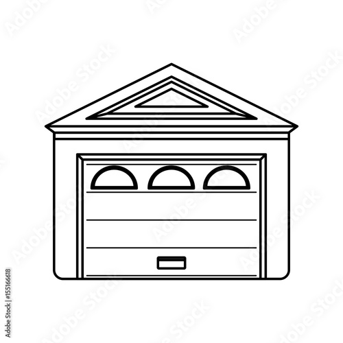 Garage Door House Icon Vector Illustration Graphic Design