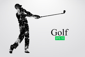 Silhouette of a golf player. Vector illustration