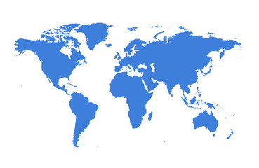 Fototapete - Vector World Map. Very High detail illustration. Newest 2017 version.