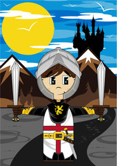 Sticker - Cartoon Medieval Knight