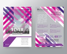 Abstract Pink & Purple Weave Brochure Annual Report Cover Flyer Poster Design Layout Vector Template In A4 Size
