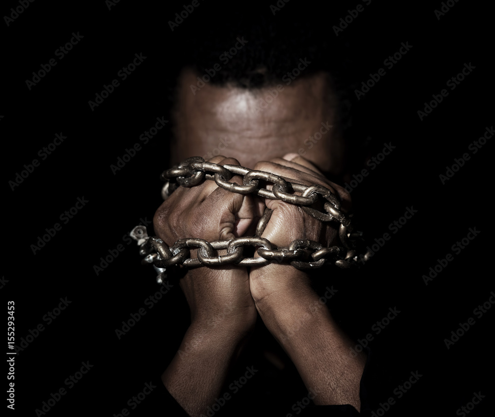Black Man In Chains - obrazy, fototapety, plakaty 