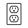 © martialred - Two NEMA 5-15 grounded power outlet / ac socket line art vector icon for apps and websites