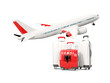 © Mikhail Mishchenko - Luggage with flag of albania. Three bags with airplane