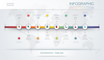 Vector infographics timeline design template with 3D paper label and graph 8 steps options. For workflow layout diagram, infograph business, infographic, flowchart, process diagram, time line, chart