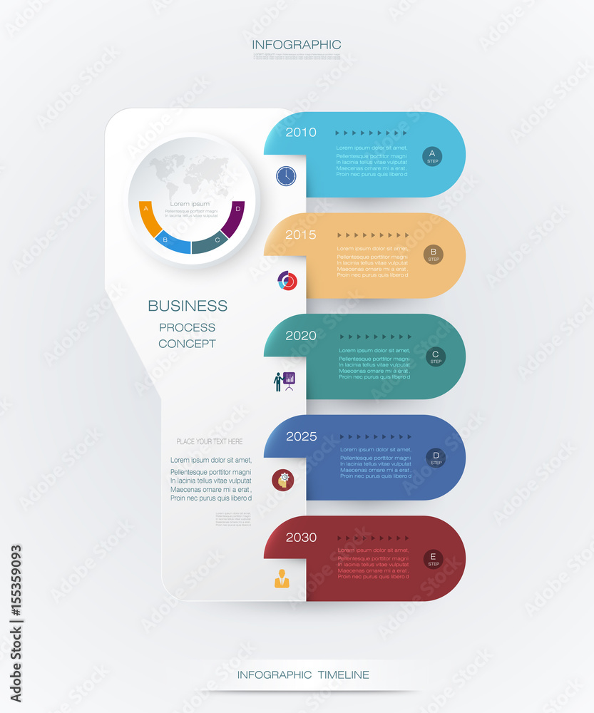Vector de Stock Vector infographics timeline design template with 3D ...