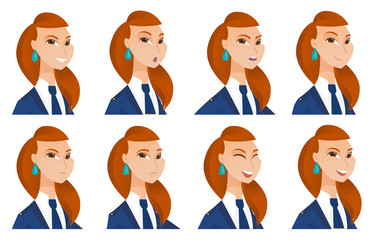 Poster - Vector set of stewardess characters.