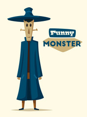 Wall Mural - Funny monster. Cartoon vector illustration.