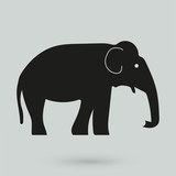 Fototapeta Dinusie - elephant icon in a simple style