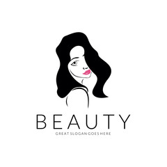 Wall Mural - Beauty girl logo. Beautiful girl vector illustration 