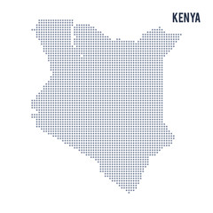 Poster - Vector dotted map of Kenya isolated on white background .