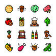 Shawarma icons set, vector illustration