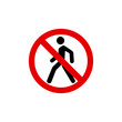 Ban sign of pedestrian crossing, pedestrian crosswalk ban sign