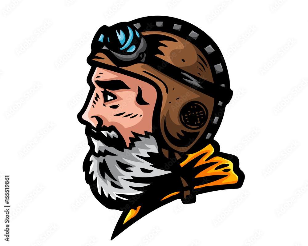 Vintage Masculine Cafe Racer Rider Illustration Stock Vector | Adobe Stock