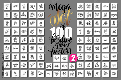 Fotografía set of 100 positive quotes posters about family, birthday party