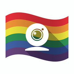 Sticker - Isolated Gay Pride flag with a web cam