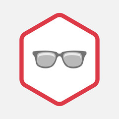 Sticker - Isolated hexagon with a glasses