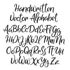 Sticker - Modern calligraphy style. alphabet. Handwritten font. Uppercase and lowercase letters.