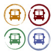 Pinselstrich Icon Set - Bus